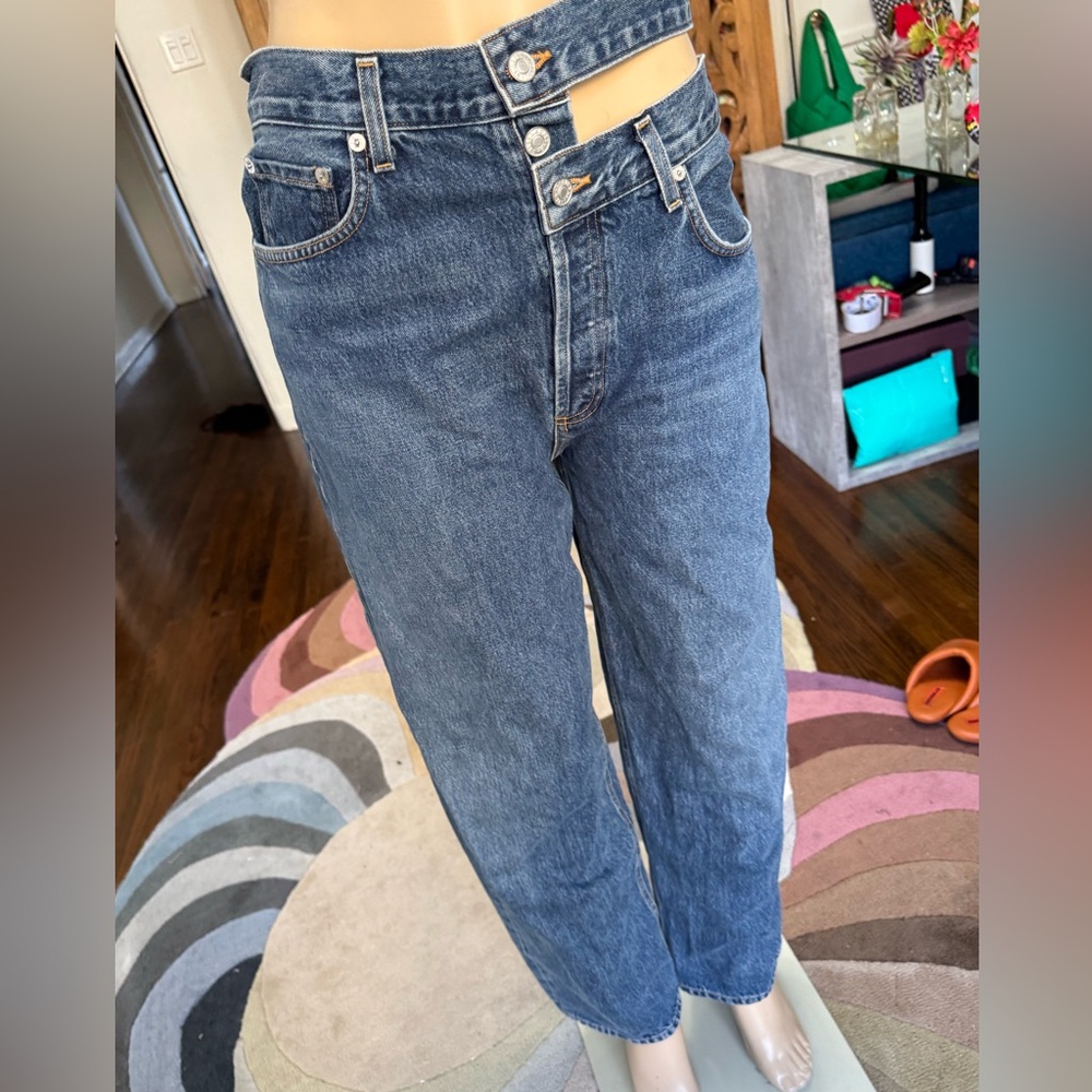 Agolde Classic Blue High Rise Straight Leg Denim Jeans size 29